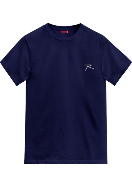 Erkek %100 Pamuk T-Shirt Agnıtıo Lacivert