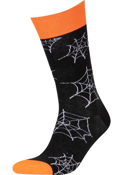 Erkek Pamuklu Halloween Temalı 2'li Uzun Çorap Z2668AZNS