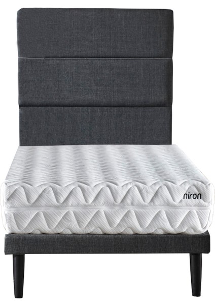 Niron Slim Pocket 90X200 cm Tek Kişilik Yatak Baza Başlık Takımı - Baza, Başlık ve Yatak Seti