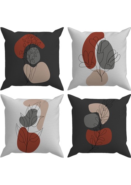 Abstract 4’lü Kırlent Kılıfı Ds71