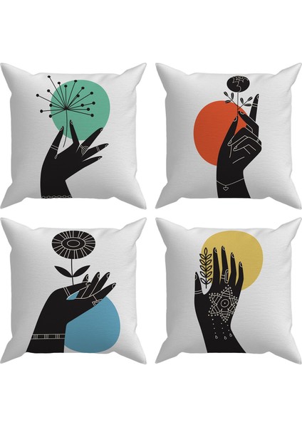 Abstract 4’lü Kırlent Kılıfı DS80