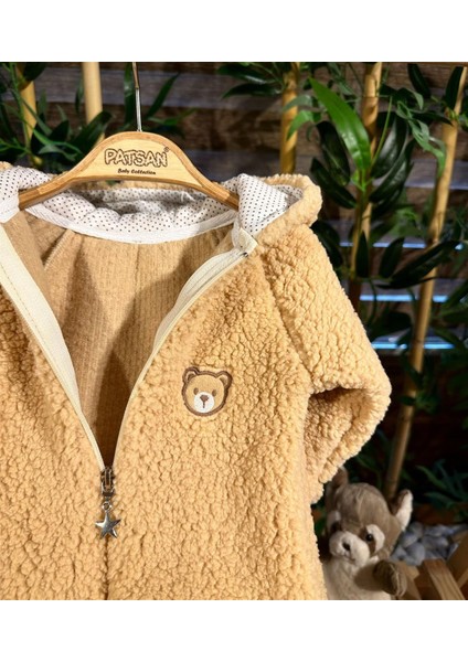 Peluş Polar Bebek Tulum Wellsoft Ayı Kahverengi