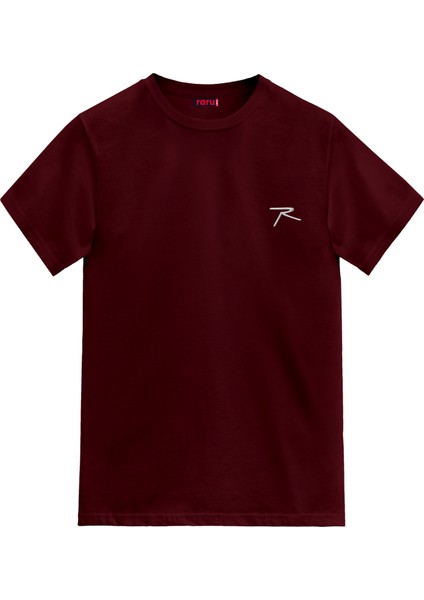 Erkek %100 Pamuk T-Shirt Agnıtıo Bordo