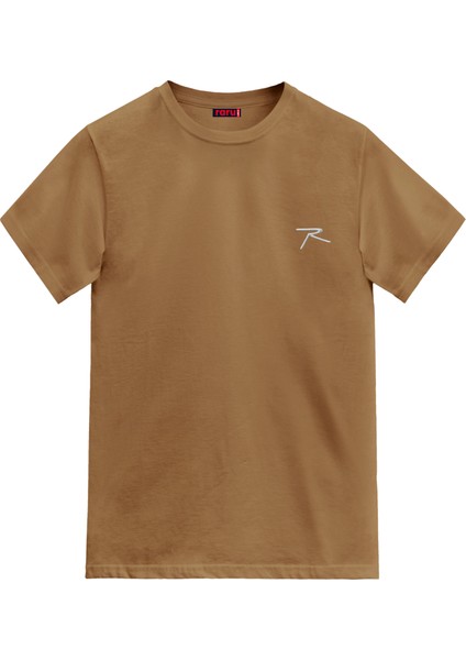 Erkek %100 Pamuk T-Shirt Agnıtıo Bej