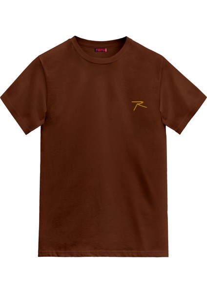 Erkek %100 Pamuk T-Shirt Agnıtıo Taba