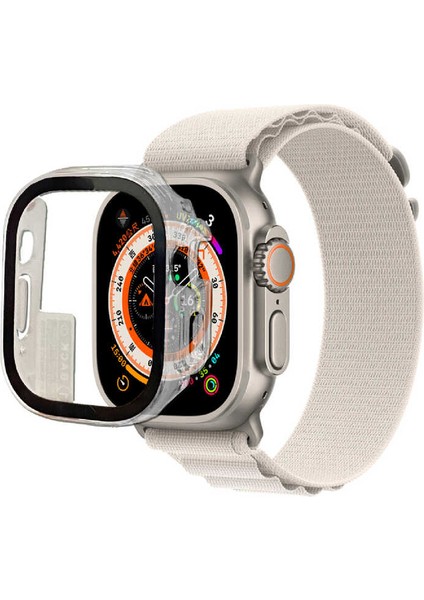 Apple Watch Seri 1/2/3/4/5/6/7/8/SE/Ultra 38mm 40mm 41mm 42mm 44mm 45mm 49mm Kasa ve Ekran Koruyucu 360 Koruma Gard 01 Şeffaf