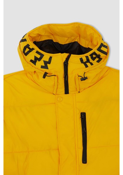 Regular Fit Dik Yaka Su itici Isı Yalıtımlı Warmtech Şişme Mont X2494AZ22WN
