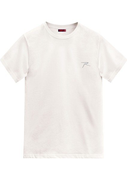 Erkek %100 Pamuk T-Shirt Agnıtıo Beyaz