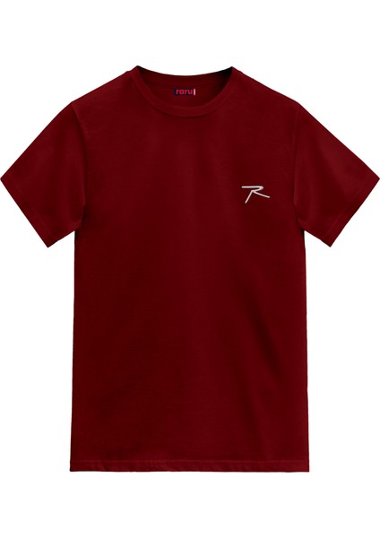 Erkek %100 Pamuk T-Shirt Agnıtıo Bordo