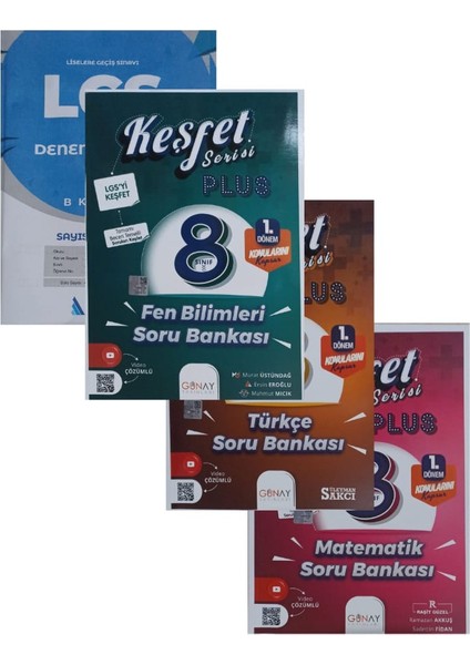 8. Sınıf Keşfet Serisi 1.Dönem Serisi LGS 3'lü Matematik+Türkçe+Fen Bilimleri Soru Bankası-(Aydın Yayınları Denemeli)