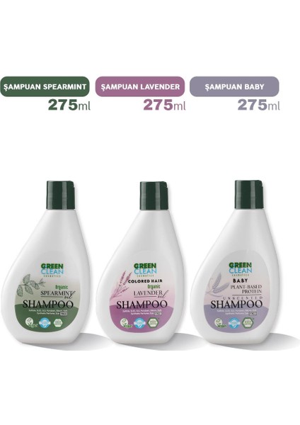 Green Clean Şampuan Baby, Spearmint ve Lavender 275 ml