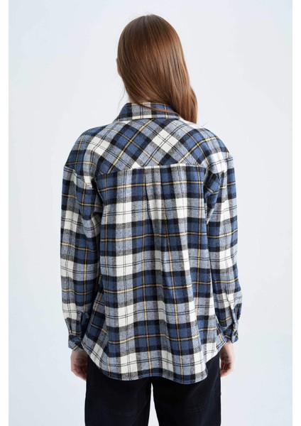 Coool Oversize Fit Gömlek Yaka Uzun Kollu Gömlek Y5979AZ22WN fırsatları
