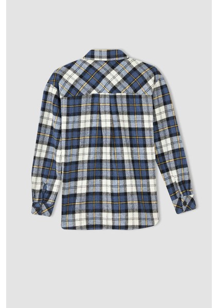Coool Oversize Fit Gömlek Yaka Uzun Kollu Gömlek Y5979AZ22WN