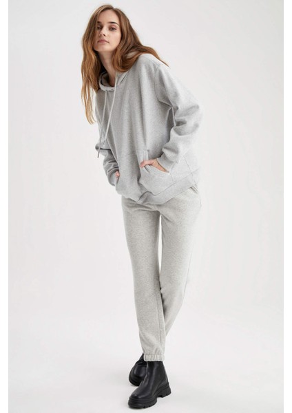 Beli Bağcıklı Cepli Relax Fit İçi Yumuşak Tüylü Jogger Eşofman Altı W1505AZ21WN fırsatları