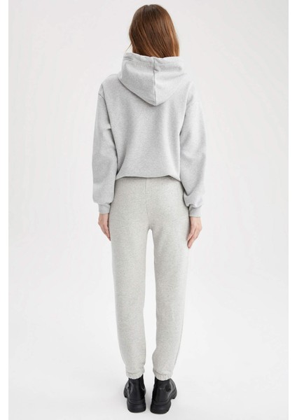 Beli Bağcıklı Cepli Relax Fit İçi Yumuşak Tüylü Jogger Eşofman Altı W1505AZ21WN