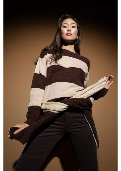 Regular Fit Bisiklet Yaka Kazak X7885AZ22WN fiyatları