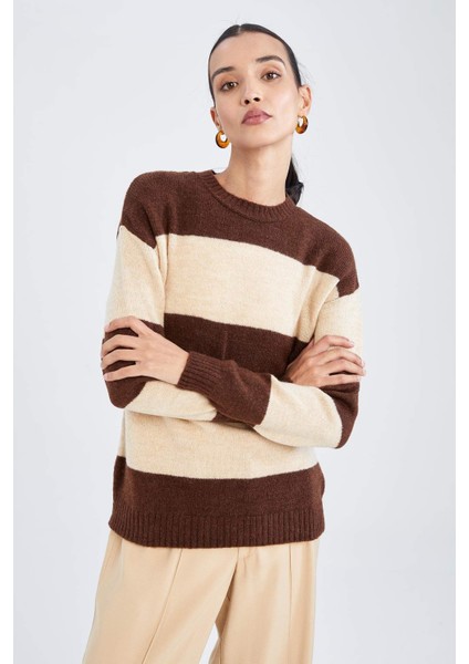 Regular Fit Bisiklet Yaka Kazak X7885AZ22WN fırsatları