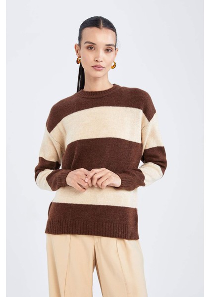 Regular Fit Bisiklet Yaka Kazak X7885AZ22WN