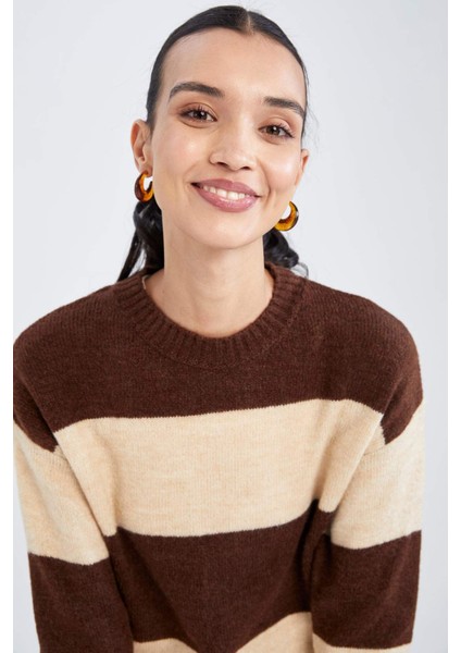 Regular Fit Bisiklet Yaka Kazak X7885AZ22WN