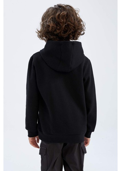 Erkek Çocuk Kapüşonlu Baskılı Sweatshirt Y7572A622WN