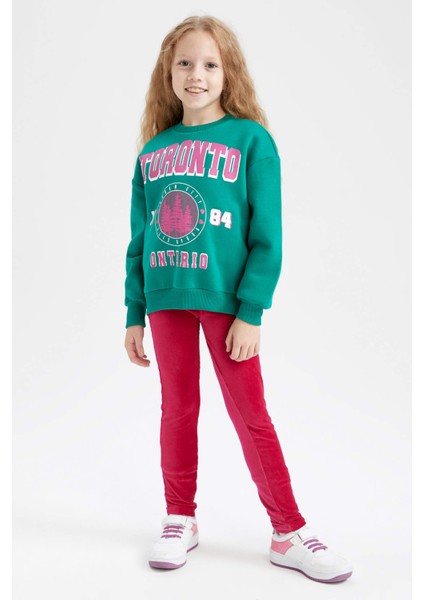 Kız Çocuk Bilek Boy Kadife Tayt H6991A622AU