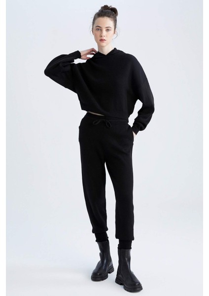 Kapüşonlu Relax Fit Triko Sweatshirt R1700Az21Au