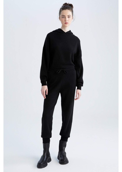 Kapüşonlu Relax Fit Triko Sweatshirt R1700Az21Au