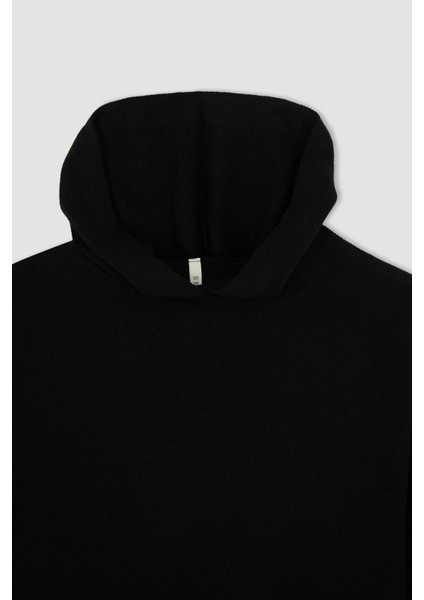 Kapüşonlu Relax Fit Triko Sweatshirt R1700Az21Au