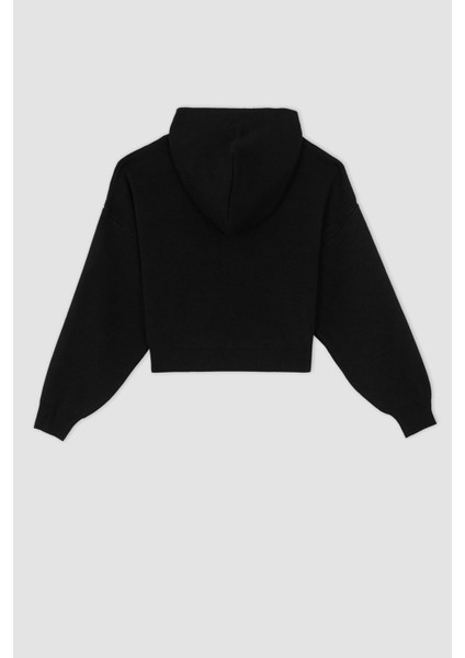 Kapüşonlu Relax Fit Triko Sweatshirt R1700Az21Au
