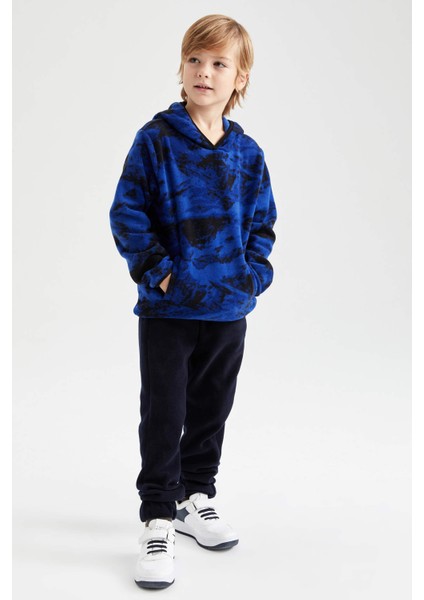 Erkek Çocuk Kapüşonlu Desenli Fleto Cepli Polar Sweatshirt Y1662A622WN fiyatları
