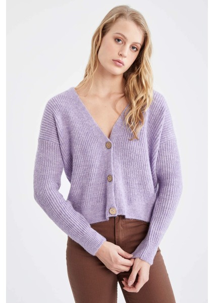 V Yaka Düğmeli Triko Hırka R1262AZ21AU