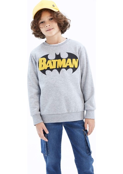Erkek Çocuk Batman Bisiklet Yaka Sweatshirt Y4439A622WN