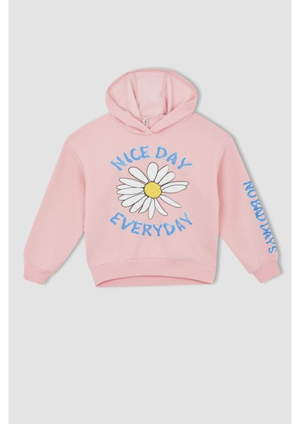 Kız Çocuk Kapüşonlu İçi Yumuşak Tüylü Sweatshirt Y3756A622AU