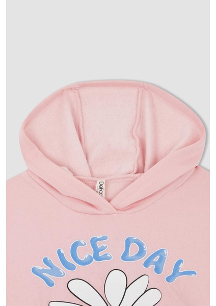 Kız Çocuk Kapüşonlu İçi Yumuşak Tüylü Sweatshirt Y3756A622AU