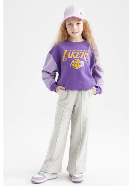 Kız Çocuk NBA Los Angeles Lakers Bisiklet Yaka İçi Yumuşak Tüylü Sweatshirt Y4809A622AU fiyatları