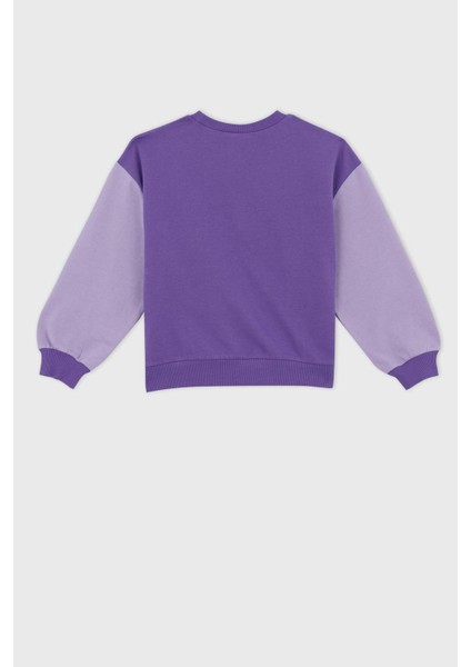 Kız Çocuk NBA Los Angeles Lakers Bisiklet Yaka İçi Yumuşak Tüylü Sweatshirt Y4809A622AU