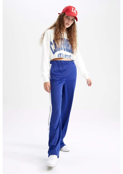 Crop Kapüşonlu Uzun Kollu Baskılı Sweatshirt Z0093AZ22AU indirimleri