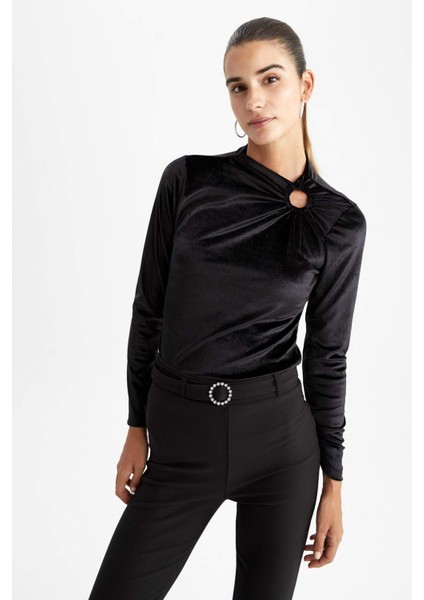 Fitted Bisiklet Yaka Uzun Kollu Tişört Z3000AZ22WN modelleri