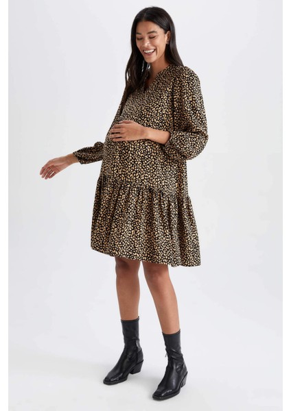 Regular Fit Mini Hamile Elbise V9333AZ22AU