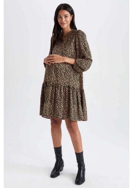 Regular Fit Mini Hamile Elbise V9333AZ22AU