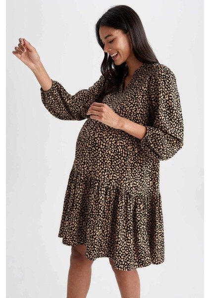 Regular Fit Mini Hamile Elbise V9333AZ22AU