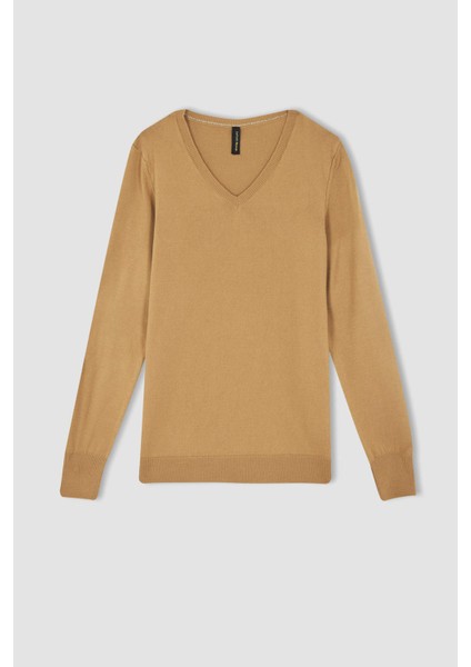 Regular Fit Basic V Yaka Ekstra Yumuşak Dokulu Kazak F7088AZ22WN indirimleri