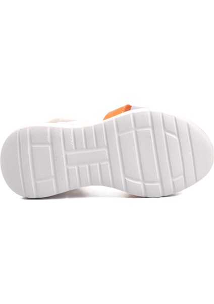 Ayakmod Şng 8010-P Beyaz-Turuncu Kız Çocuk Sandalet