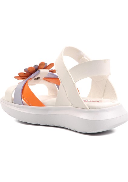 Ayakmod Şng 8010-P Beyaz-Turuncu Kız Çocuk Sandalet fırsatları