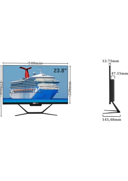 Aıo I7-11700,8GB,512GB Nvme,23,8"inç All In One Pc 1920*1080 Full Hd Kablosuz (Klavye&mouse)