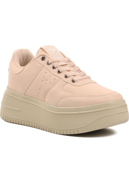 DNP-2109 Bej Kalın Taban Kadın Sneaker