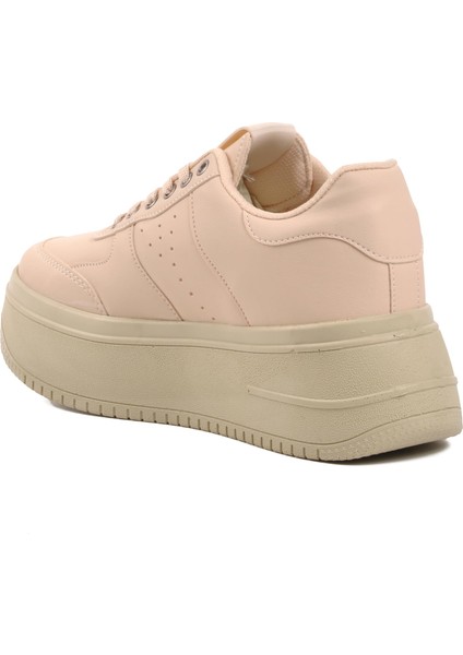 DNP-2109 Bej Kalın Taban Kadın Sneaker