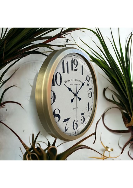 Eskitme Metal Çerçeveli Salon Ofis Otel Duvar Saati 52 cm A40 fiyatları