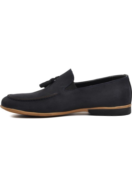 Ayakmod 7105 Lacivert Nubuk Içi Dışı Erkek Loafer Ayakkabı