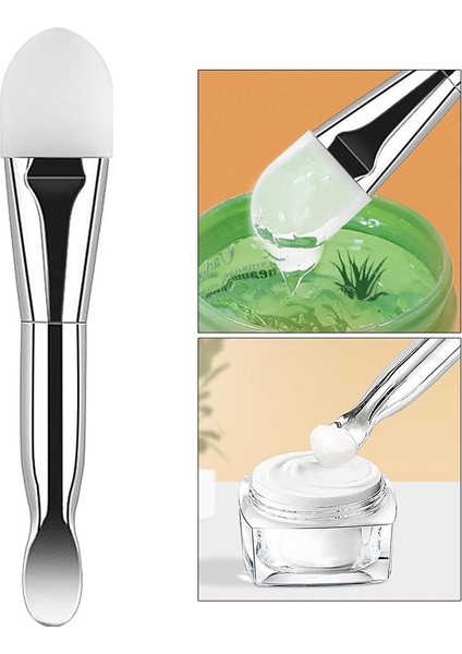 Yüz Lekelenmiş Çamur Kil Kozmetik Silikon Çubuk Için Çift Kafa Man Yapımı Fiber Maske Fırçalar (Yurt Dışından) fırsatları